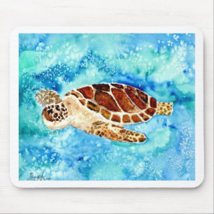 Tapis De Souris peinture marine d'aquarelle de vie marine de
