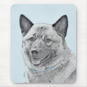 Tapis De Souris Peinture norvégienne Elkhound - Art original Chien