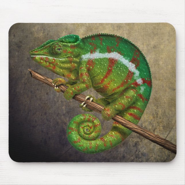 Tapis De Souris Peinture numérique Panther Chameleon (Devant)