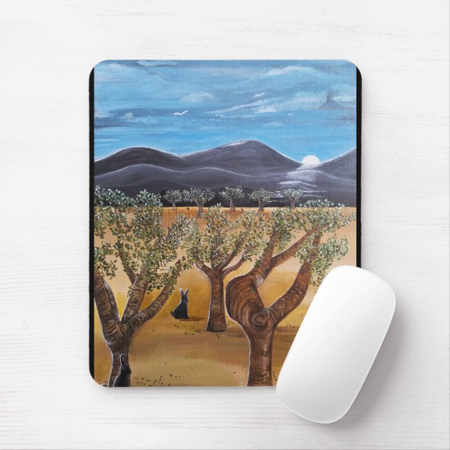 Tapis De Souris Peinture Olivar de Noche par Alfred Fox (Avec souris)