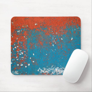 Tapis De Souris Peinture orange et turquoise Abstraite