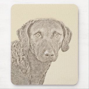 Tapis De Souris Peinture originale de chien par Retriever de Chesa