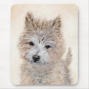 Tapis De Souris Peinture originale de chiot Cairn Terrier - Art de