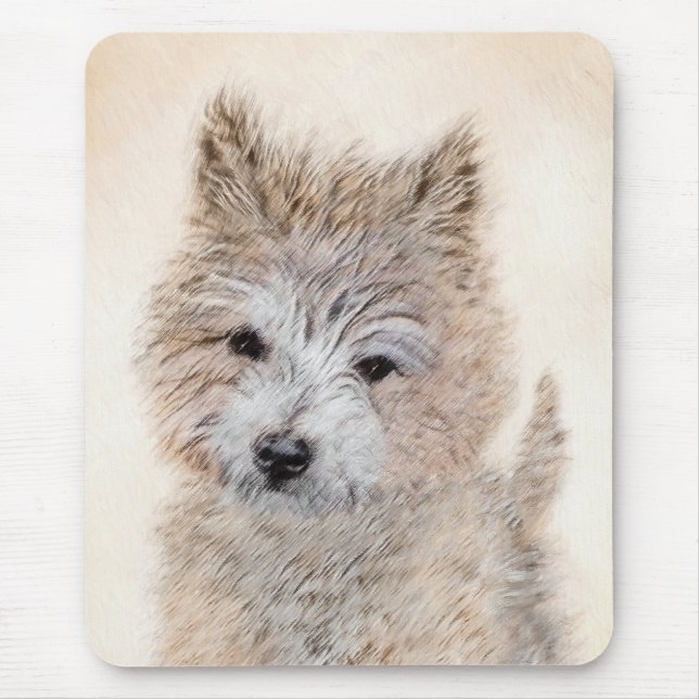 Tapis De Souris Peinture originale de chiot Cairn Terrier - Art de (Devant)
