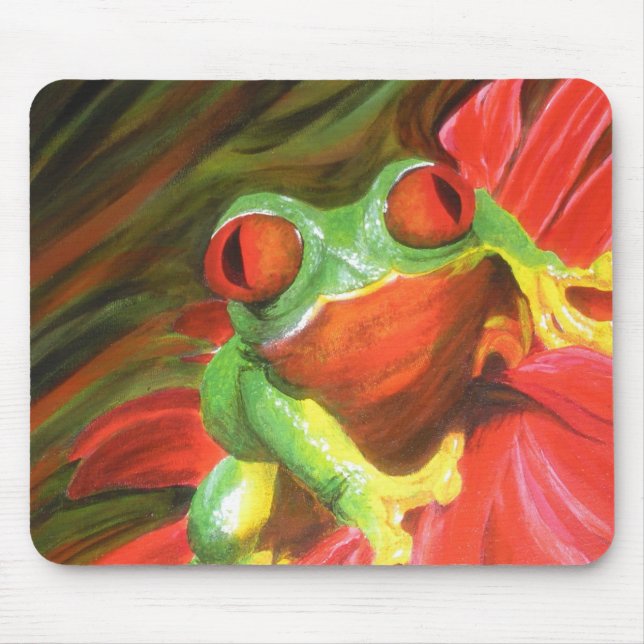 Tapis De Souris Peinture originale "grenouille d'arbre" Mousepad (Devant)