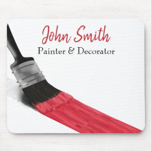 Tapis De Souris Peinture Peintre Service Société Pinceau Rouge