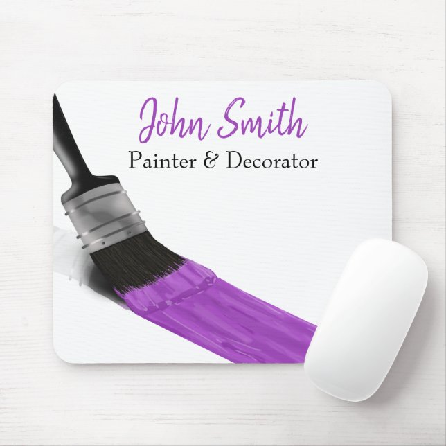 Tapis De Souris Peinture Peintre Service Société Pinceau violet (Avec souris)