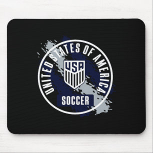 Tapis De Souris Peinture Rétro Usa Soccer Rouge Usmnt Officielleme