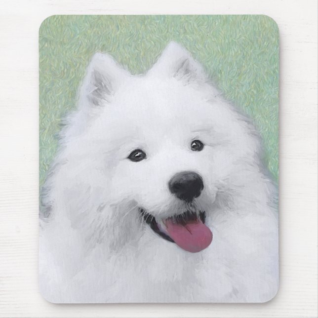 Tapis De Souris Peinture Samoyed - Cute Original Chien Art (Devant)
