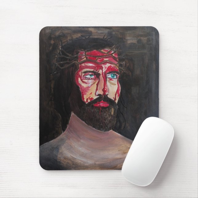 Tapis De Souris Peinture Sang du Christ par Alfred Fox (Avec souris)
