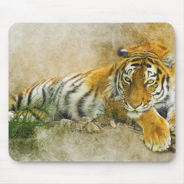 Tapis De Souris Peinture sur tigre (Devant)