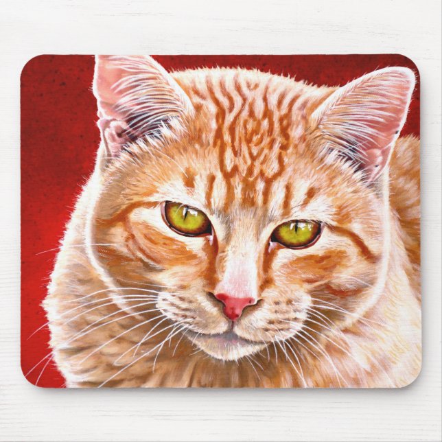 Tapis De Souris Peinture tigrée orange (Devant)