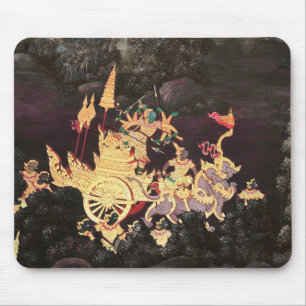 Tapis De Souris Peinture traditionnelle thaïlandaise sur char roya
