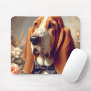 Tapis De Souris Peinture vintage à la hache Basset