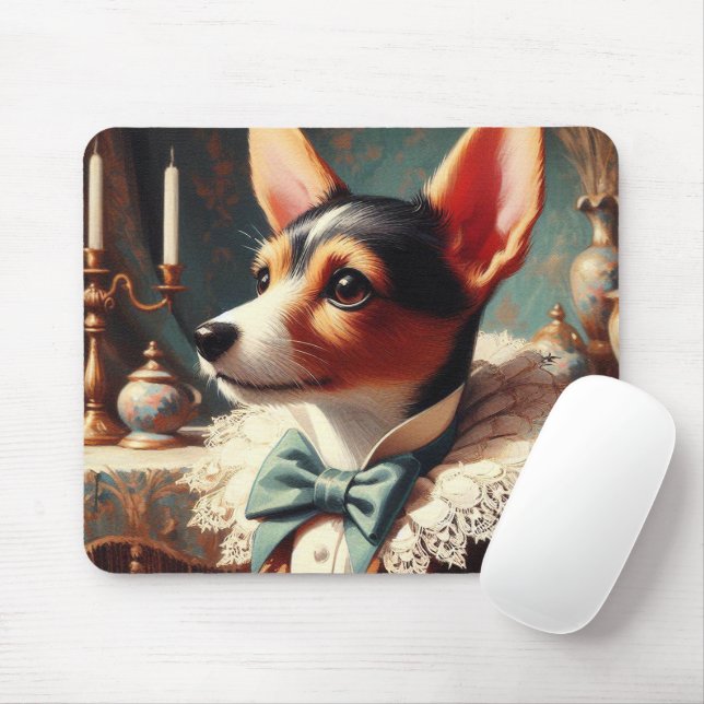 Tapis De Souris Peinture vintage Toy Fox Terrier (Avec souris)