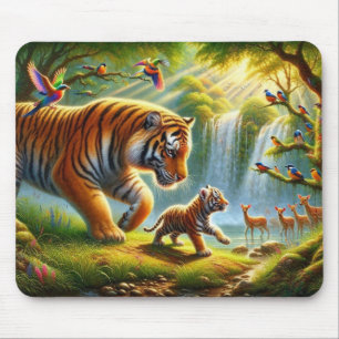 Tapis De Souris Peinture Whimsical Jungle Paradise