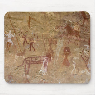 Tapis De Souris Peintures rupestres préhistoriques, Akakus, Sahar