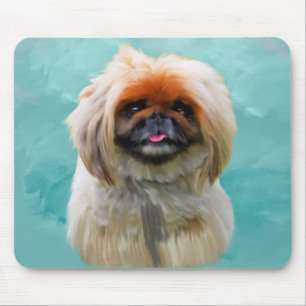 Tapis De Souris Pekingese Chien Aquarelle Art Portrait