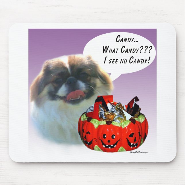 Tapis De Souris Pekingese Halloween Candy (Devant)