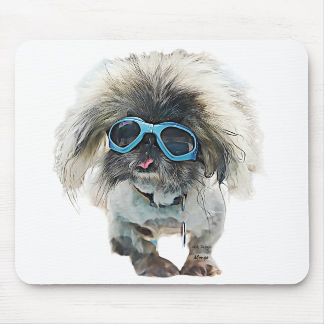 Tapis De Souris Pekingese Rockstar Mongo (Devant)