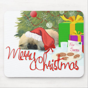 Tapis De Souris Pékinois chiot 1er Noël