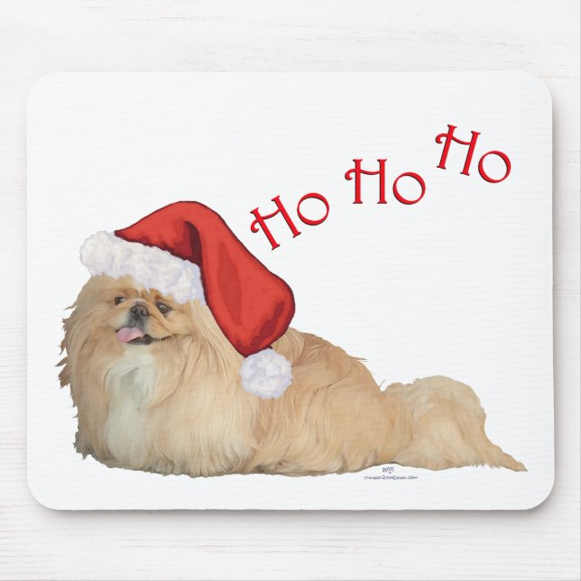 Tapis De Souris Pékinois Père Noël (Devant)