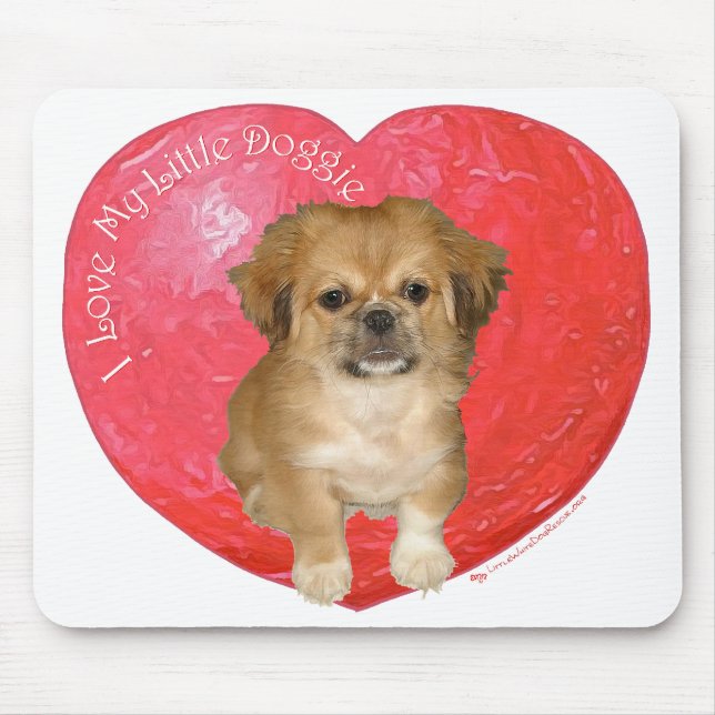 Tapis De Souris Pékinois / Shih Tzu Saint-Valentin (Devant)