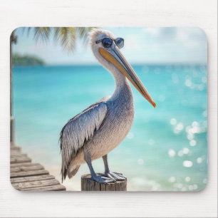 Tapis De Souris Pelican Portant des lunettes de soleil