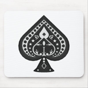 Tapis De Souris Pelles noires : Costume de cartes de jeu :