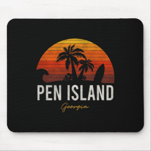 Tapis De Souris Pen Island Beach Georgia Ga Palms Surf de vacances