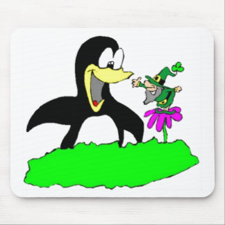 Tapis De Souris Penguin et Leprechaun