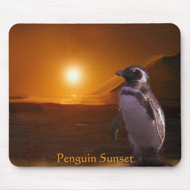 Tapis De Souris PENGUIN SUNSET Mousepad (Devant)