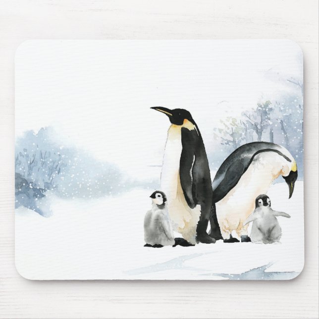Tapis De Souris Penguin Watercolor (Devant)