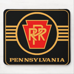 Tapis De Souris Pennsylvania Railroad Logo, Black & Gold