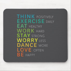 Tapis De Souris Pensée d'affirmation positive inspirante et motiva