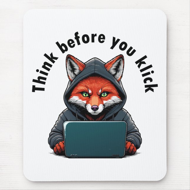 Tapis De Souris Pensez avant de cliquer - Sécurité informatique (Devant)