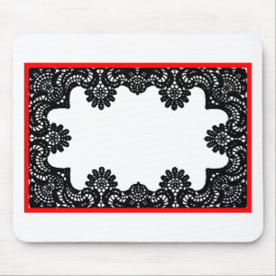 Tapis De Souris Pensionnaire rouge noir et blanc de dentelle le MU