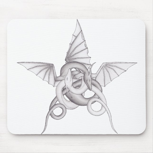 Tapis De Souris Pentagone étoilé de dragon (Devant)
