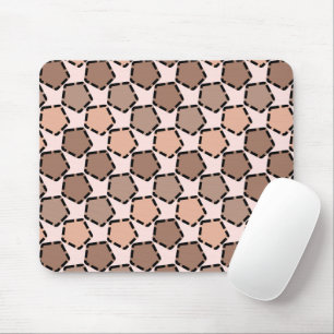 Tapis De Souris Pentagones Brown symétriques avec bordures en poin