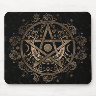 Tapis De Souris Pentagramme - Or et Noir