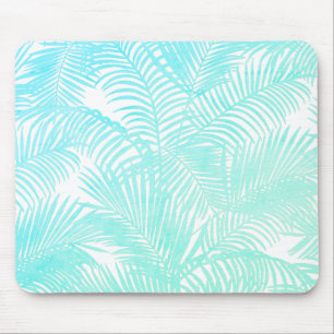 Tapis De Souris Pente de menthe bleue d'Aqua, palmier tropical fle