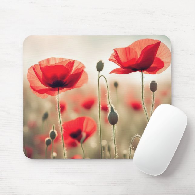 Tapis De Souris Pépites rouges dans un champ (Avec souris)