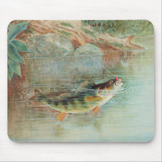 Tapis De Souris Perche jaune par S.A. Kilbourne, Poisson vintage