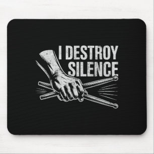 Tapis De Souris Percussionniste batteur je détruis le silence Batt