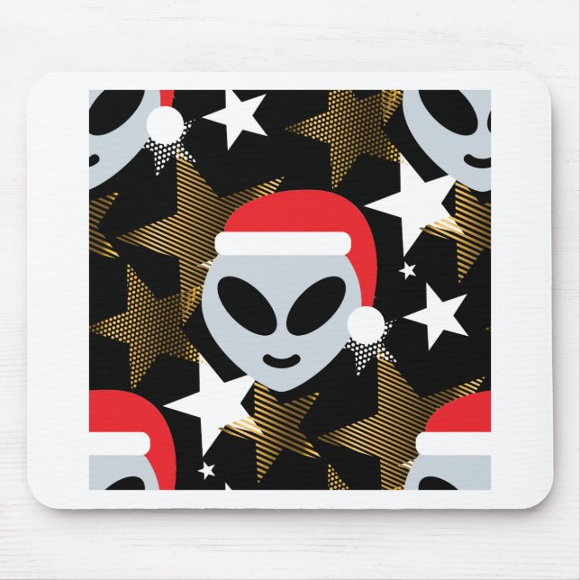 Tapis De Souris père Noël alien emoji (Devant)