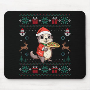 Tapis De Souris Père Noël Amant de la Loutre Laide Chapeau Lumière