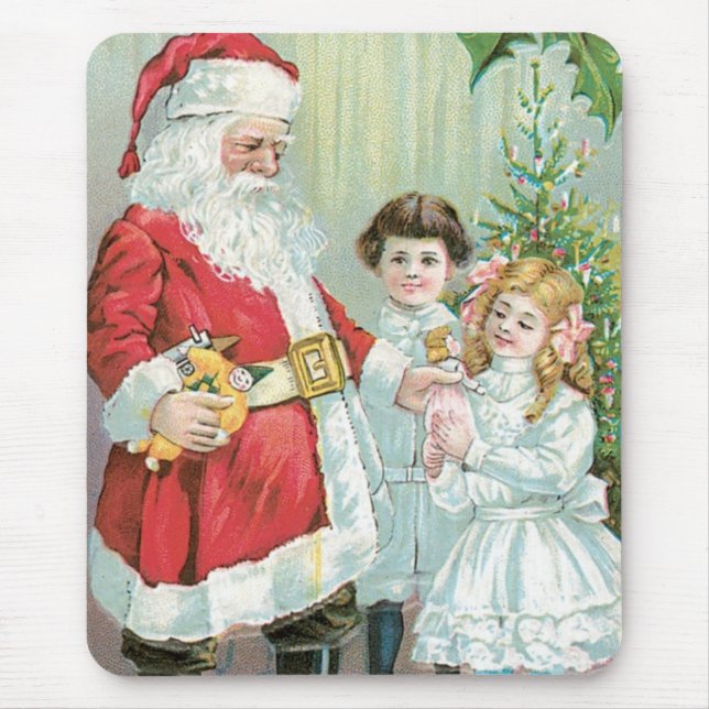 Tapis De Souris Père Noël Avec Enfants (Devant)