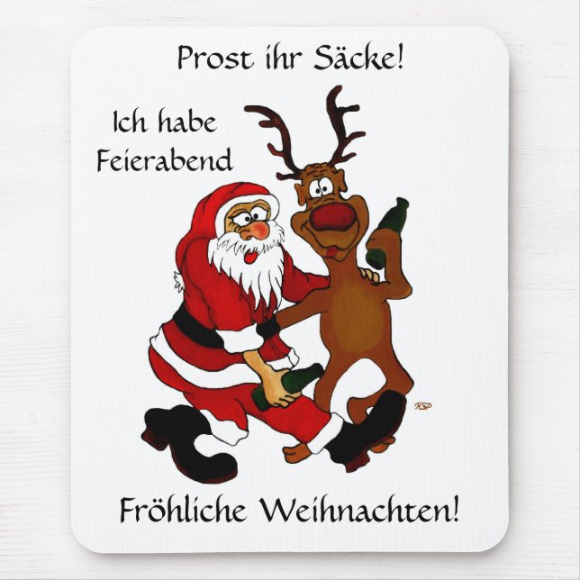 Tapis De Souris Père Noël avec orignal (Devant)