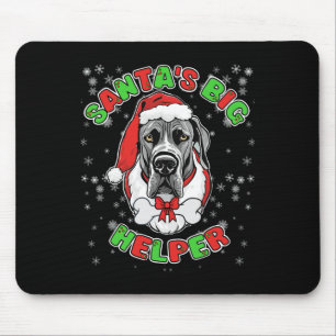 Tapis De Souris Père Noël Big Helper Great Dane Amoureux des chien