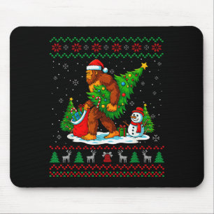 Tapis De Souris Père Noël Bigfoot Arbre de Noël Laid Lumineux Noël
